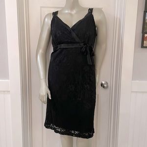 Plus Size Lane Bryant black lace surplice front dress. NEW WITH TAGS!